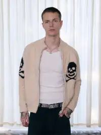 Ins Gale | Skull-Print Chunky Knit Wool Sweater