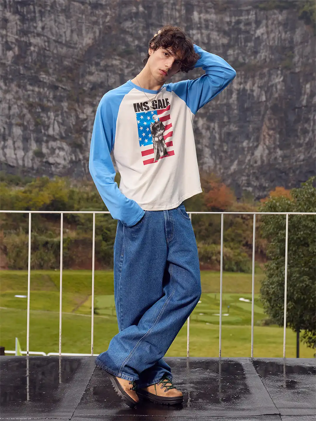 Ins Gale | American Flag Character T-Shirt
