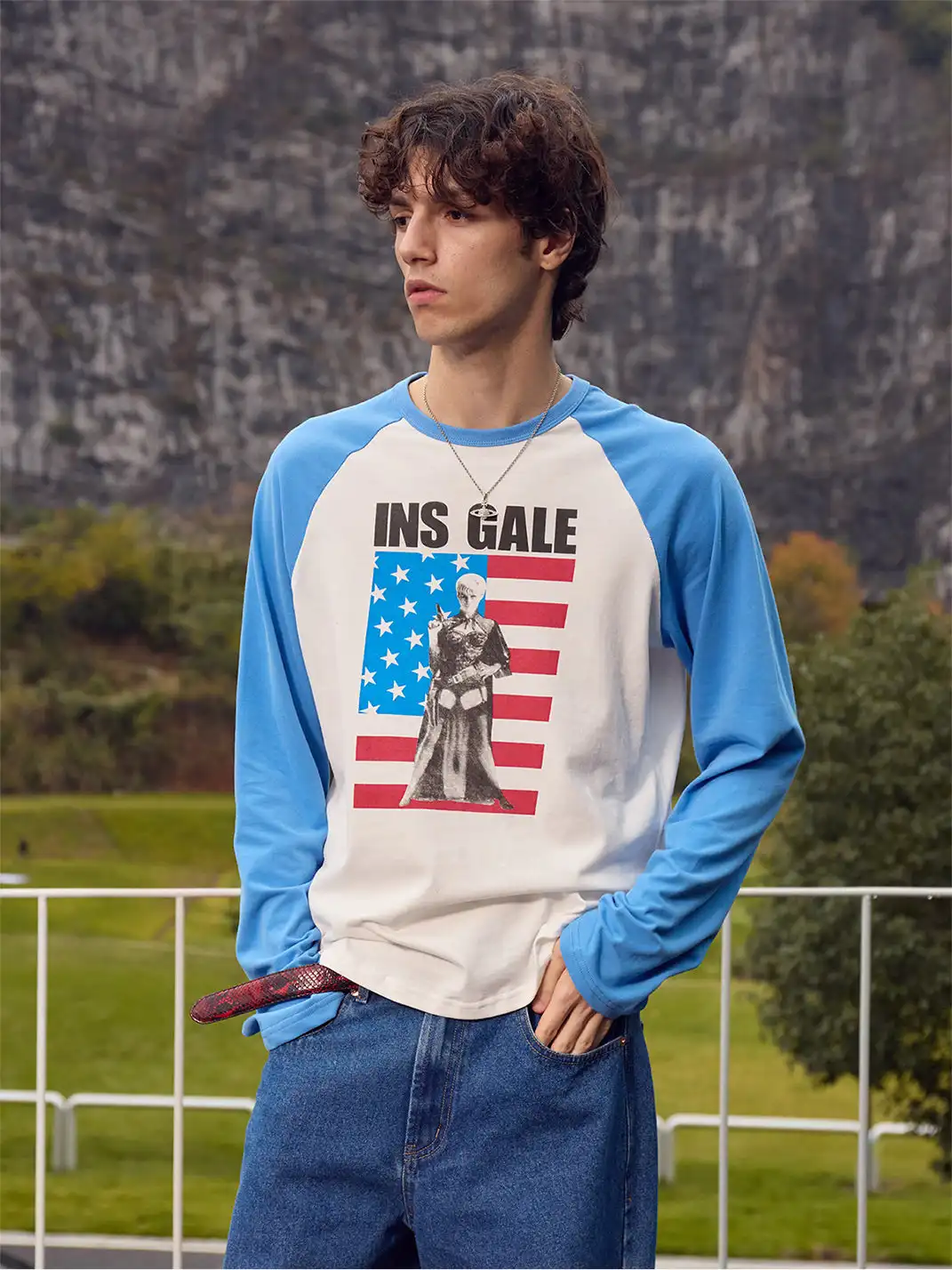 Ins Gale | American Flag Character T-Shirt