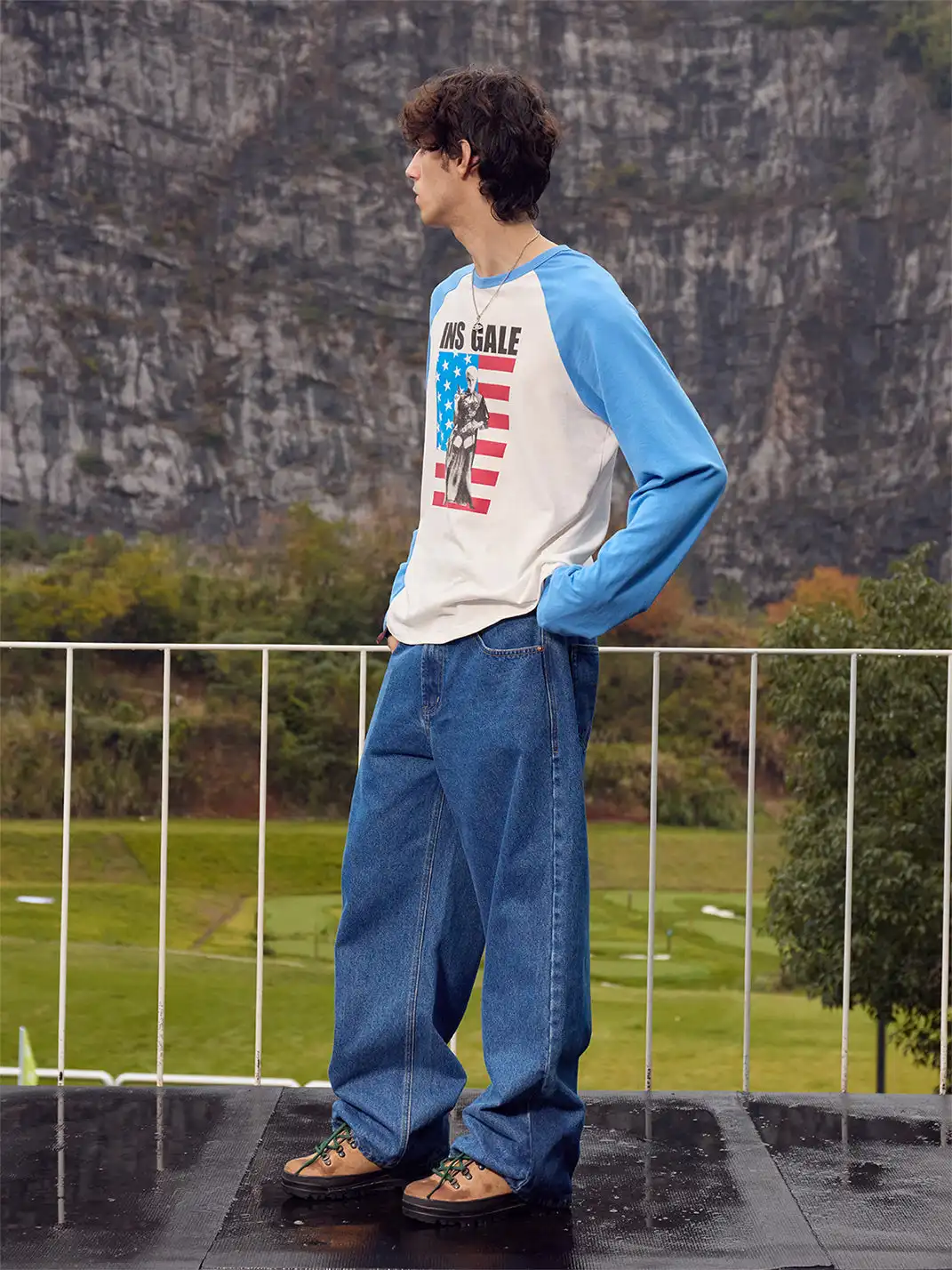 Ins Gale | American Flag Character T-Shirt