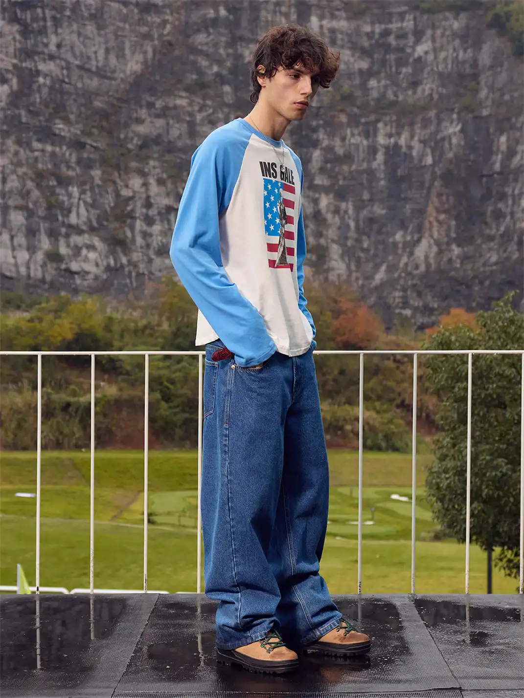Ins Gale | American Flag Character T-Shirt