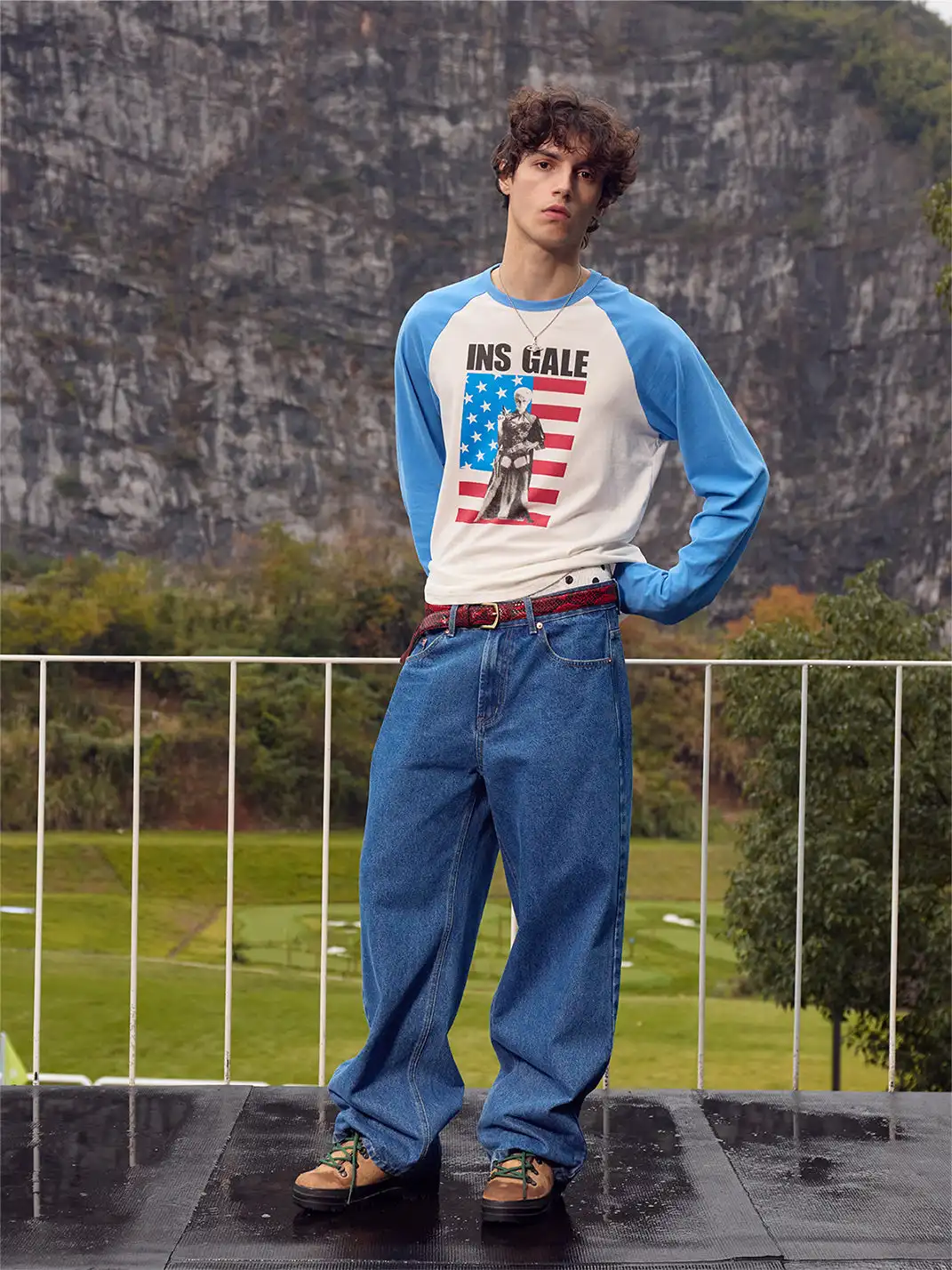 Ins Gale | American Flag Character T-Shirt