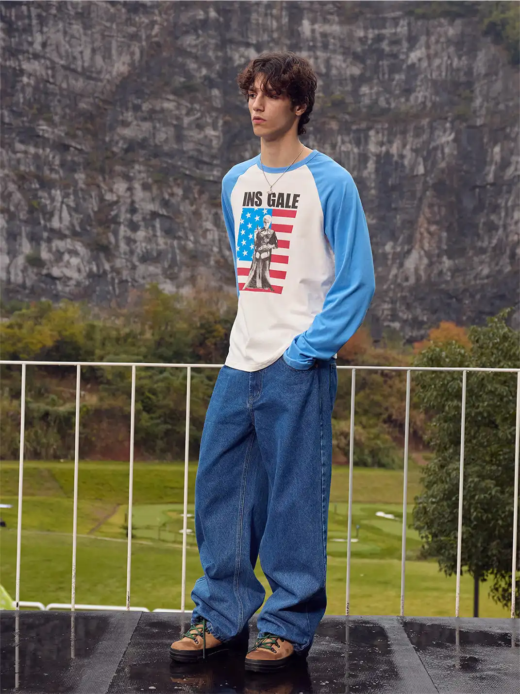 Ins Gale | American Flag Character T-Shirt