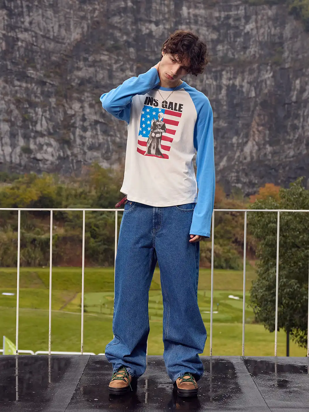 Ins Gale | American Flag Character T-Shirt