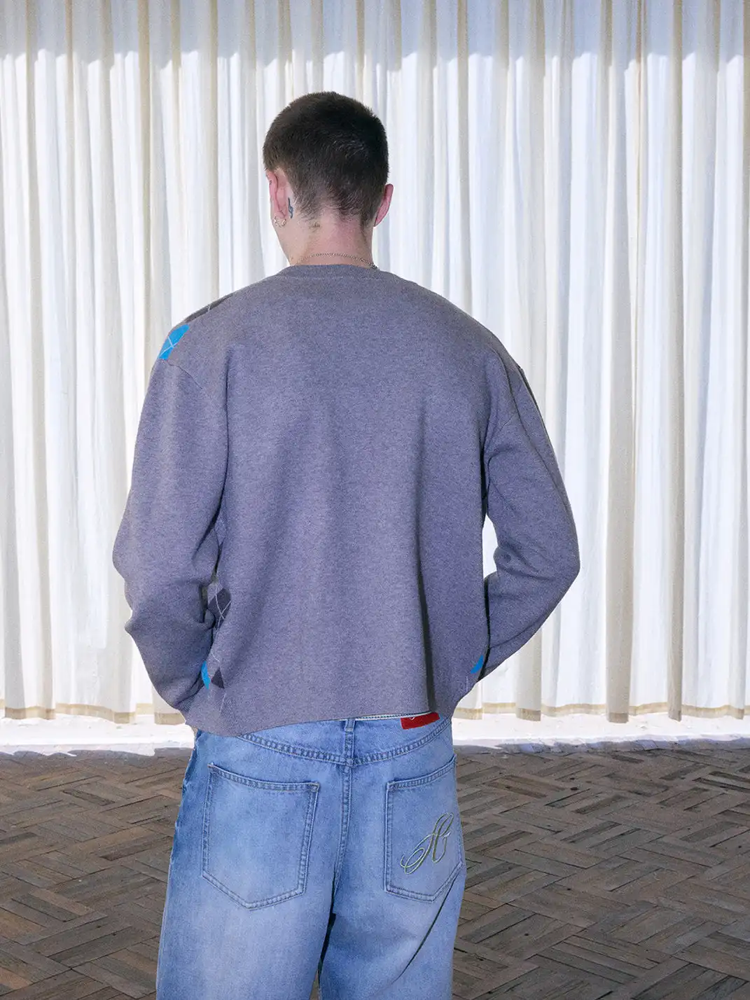 Ins Gale | Diamond Pattern Knit Cardigan Sweater