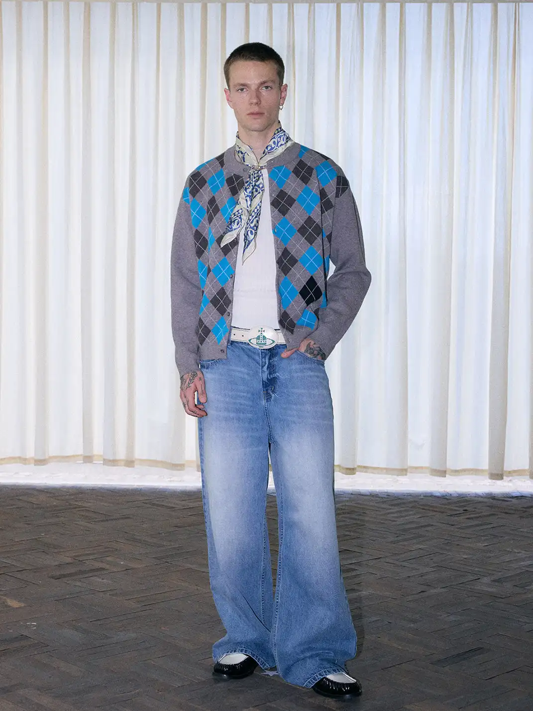 Ins Gale | Diamond Pattern Knit Cardigan Sweater