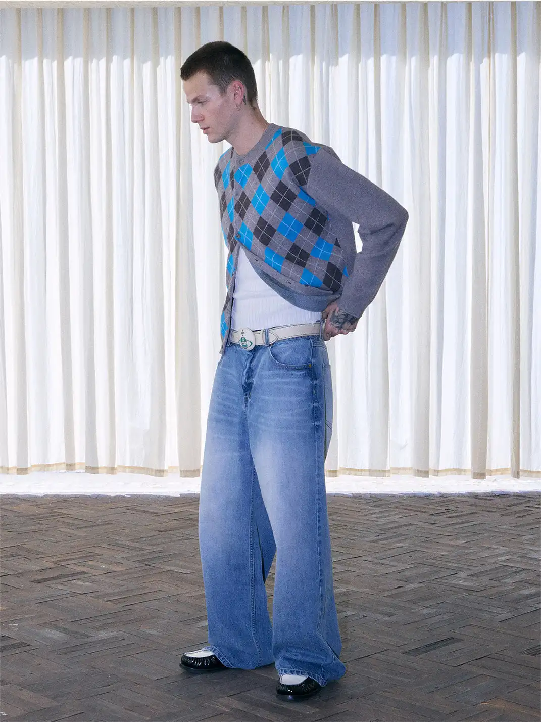 Ins Gale | Diamond Pattern Knit Cardigan Sweater