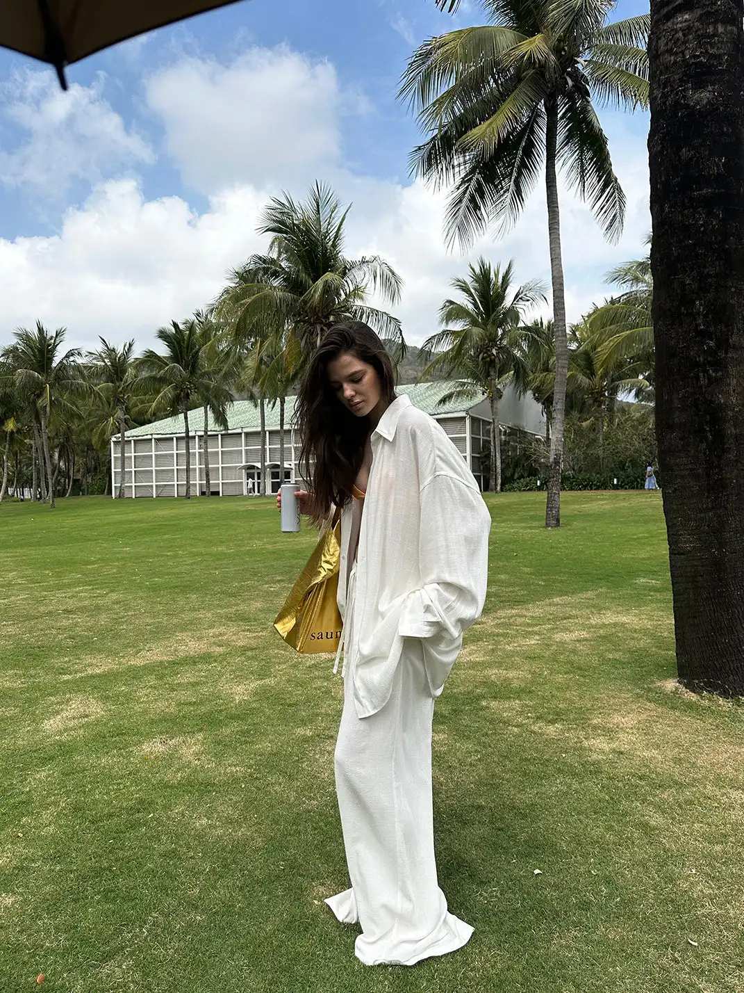 0122stepll | Linen Shirt And Casual Pants Suit