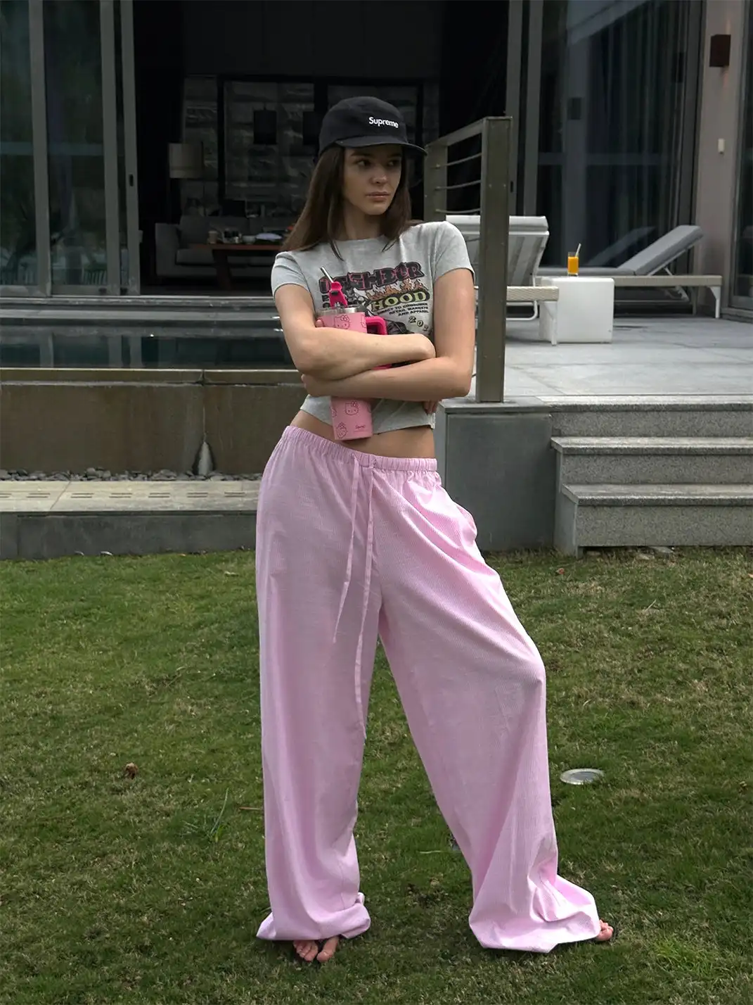 0122stepll | Striped Wide-Leg Casual Pants