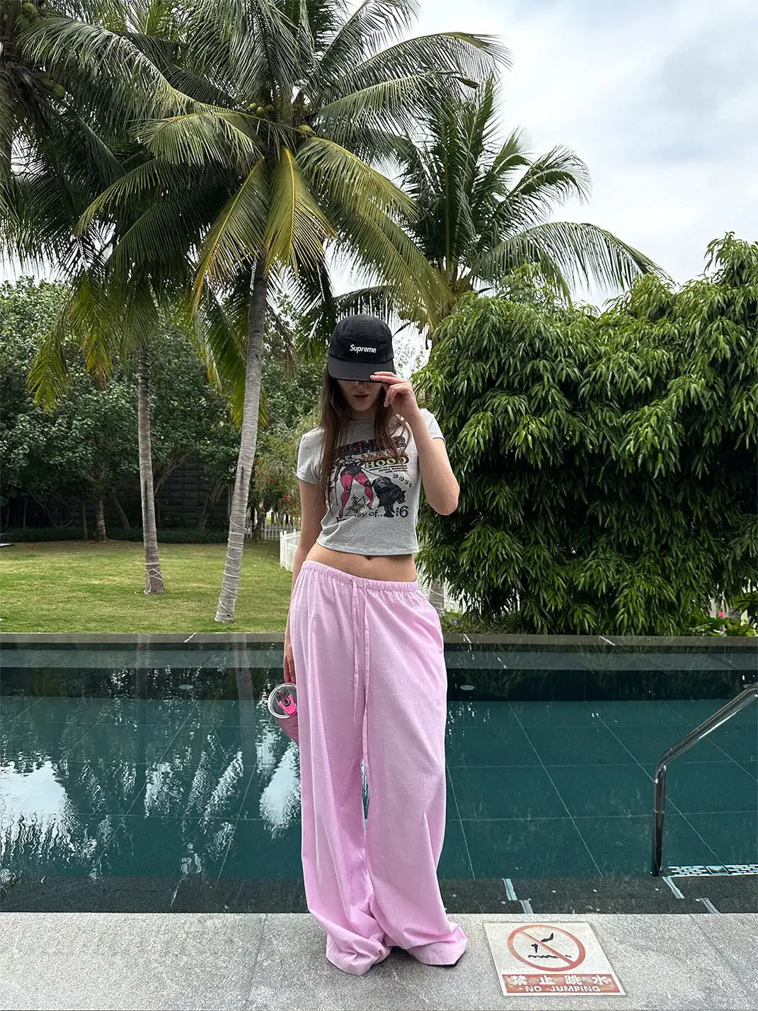 0122stepll | Striped Wide-Leg Casual Pants