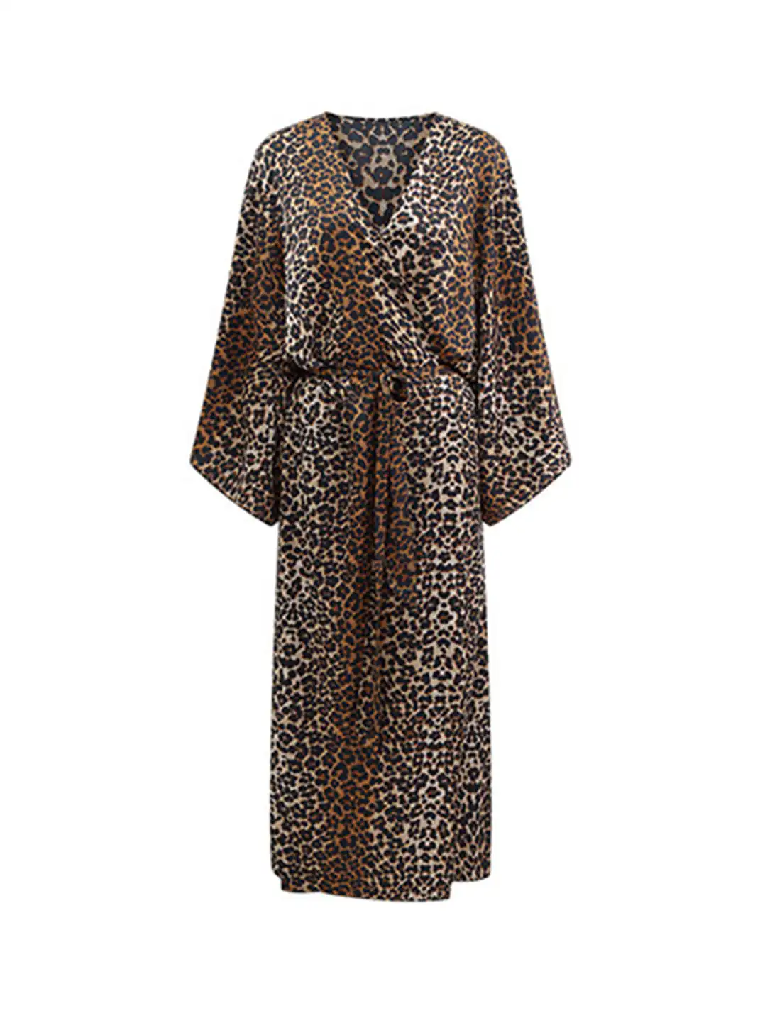 0122stepll | V-Neck Leopard Print Pajama Set
