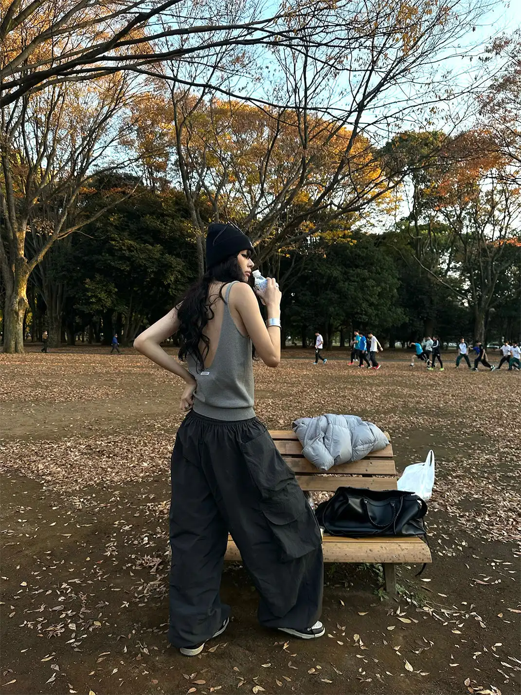 0122stepll | Backless Vest Knit Top