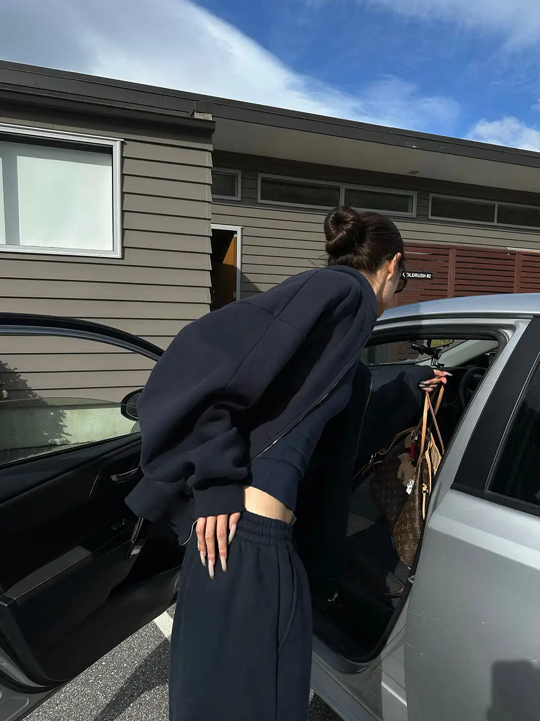 0122stepll | Navy Blue Sweatshirt And Pants Set