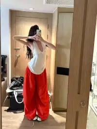 0122stepll | Low-Rise Loose Wide-Leg Pants