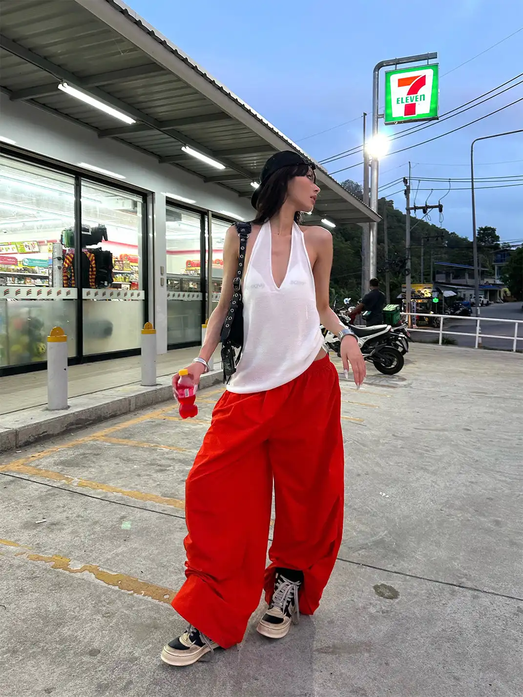 0122stepll | Low-Rise Loose Wide-Leg Pants