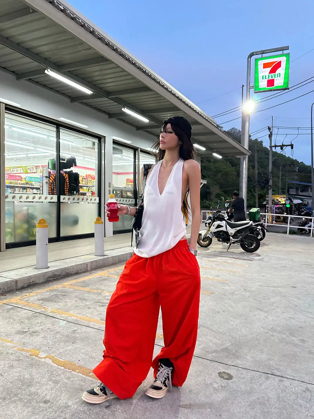 0122stepll | Low-Rise Loose Wide-Leg Pants