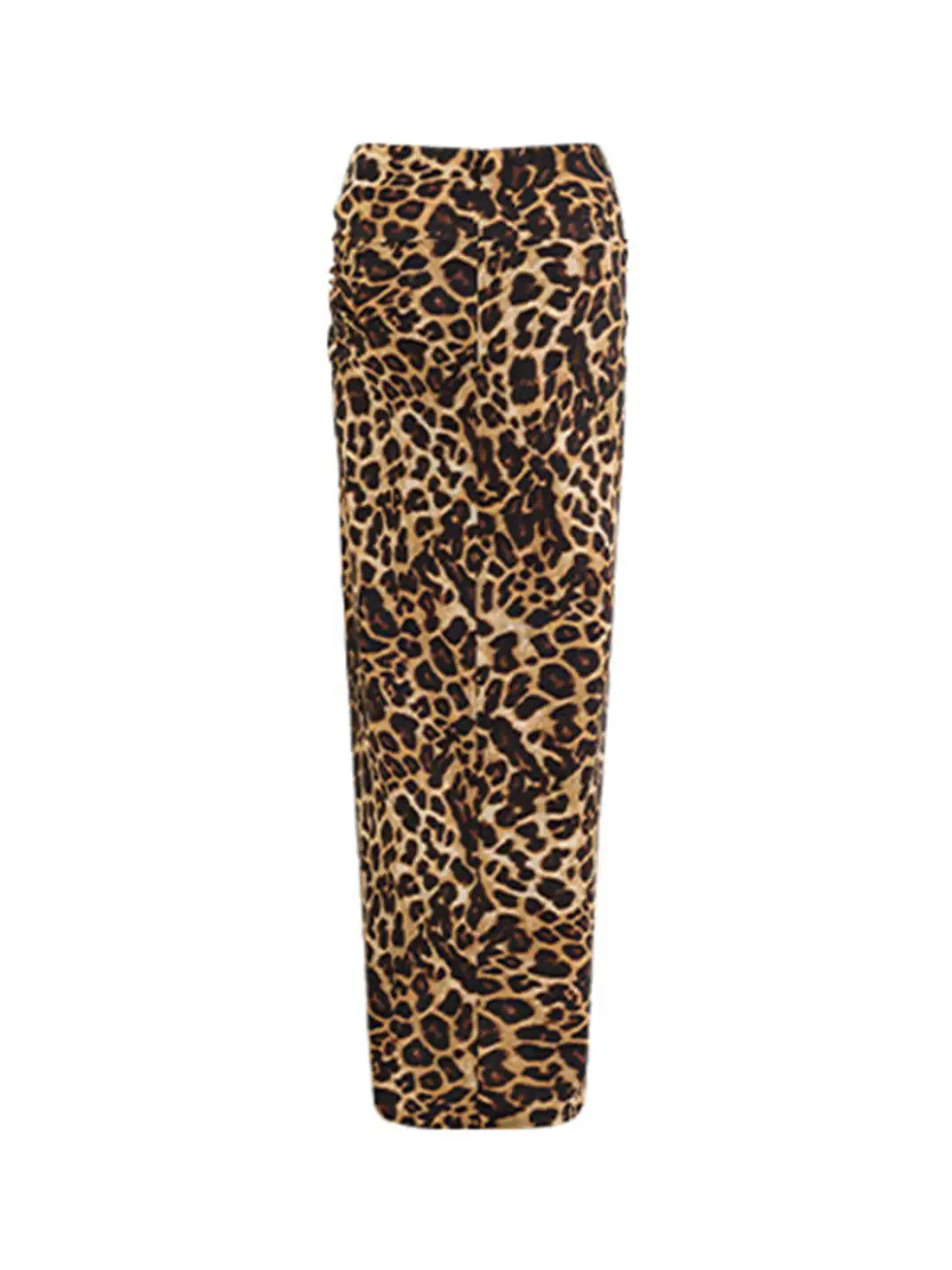 0122stepll | Leopard Print Slit Skirt