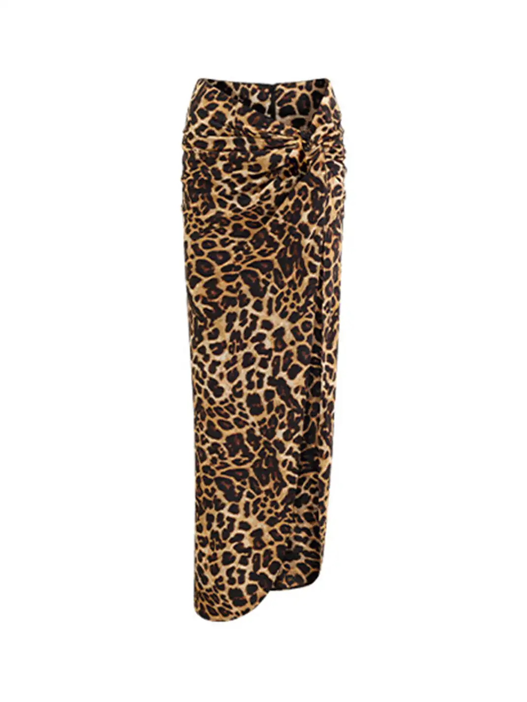 0122stepll | Leopard Print Slit Skirt