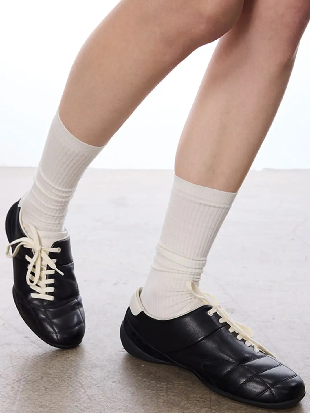 CRICLE CAGE | Genuine Leather Diagonal Lace-Up German Training Shoes