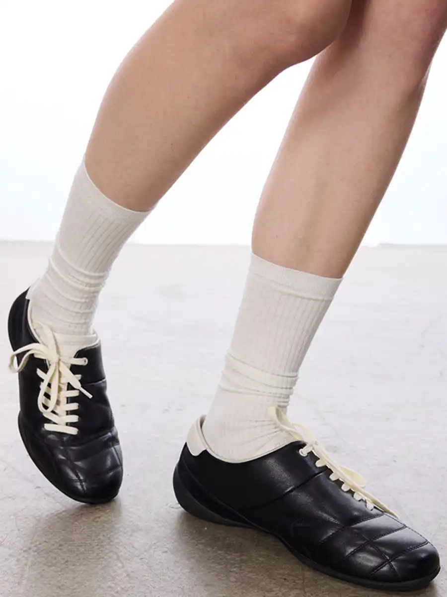 CRICLE CAGE | Genuine Leather Diagonal Lace-Up German Training Shoes - 2