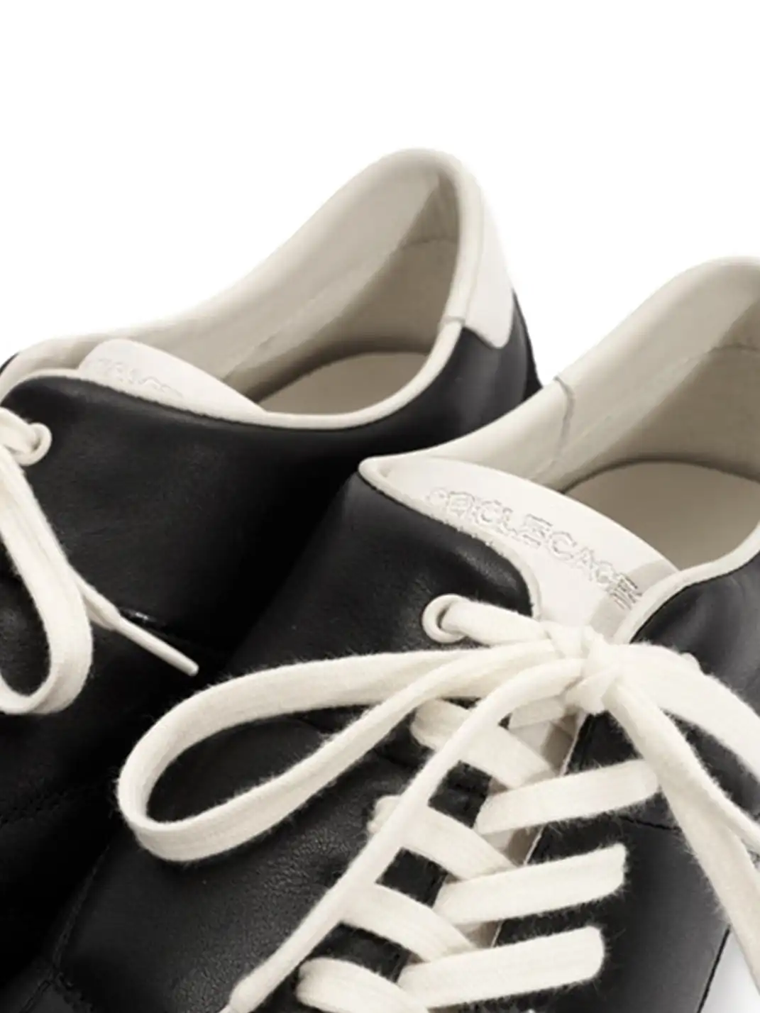CRICLE CAGE | Genuine Leather Diagonal Lace-Up German Training Shoes