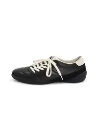 CRICLE CAGE | Genuine Leather Diagonal Lace-Up German Training Shoes