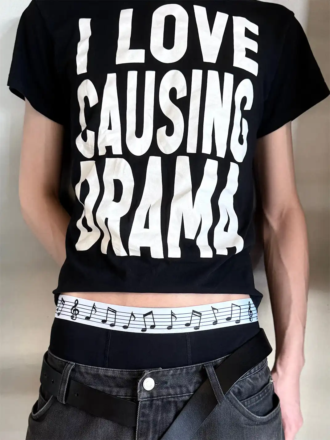 Moire Rave | Mid-Rise Musical Note Boxer Shorts