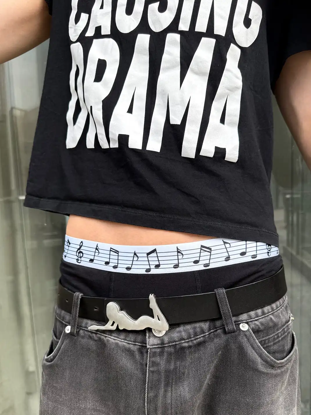 Moire Rave | Mid-Rise Musical Note Boxer Shorts