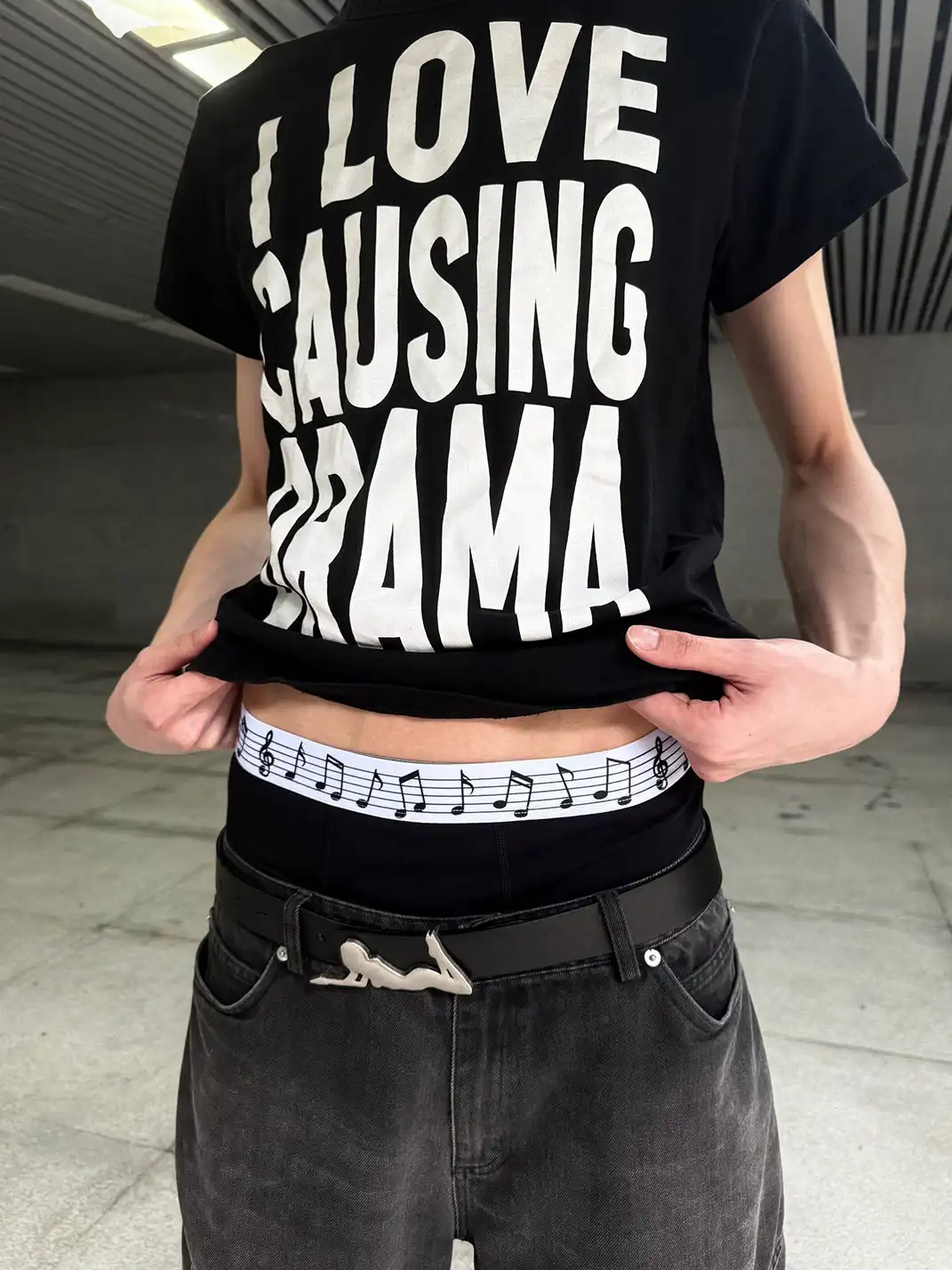 Moire Rave | Mid-Rise Musical Note Boxer Shorts