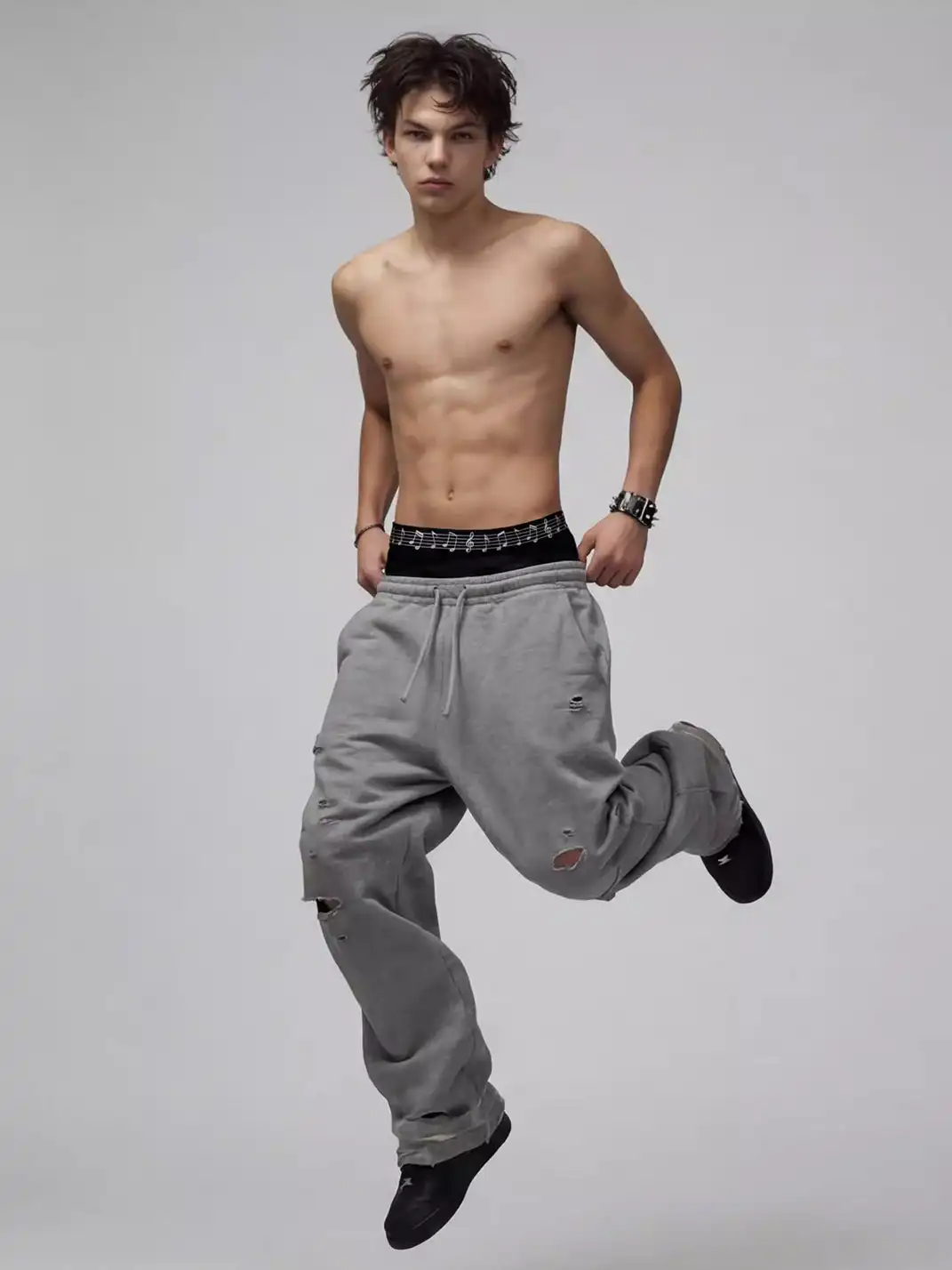 Moire Rave | Solid Color Musical Note Boxer Shorts