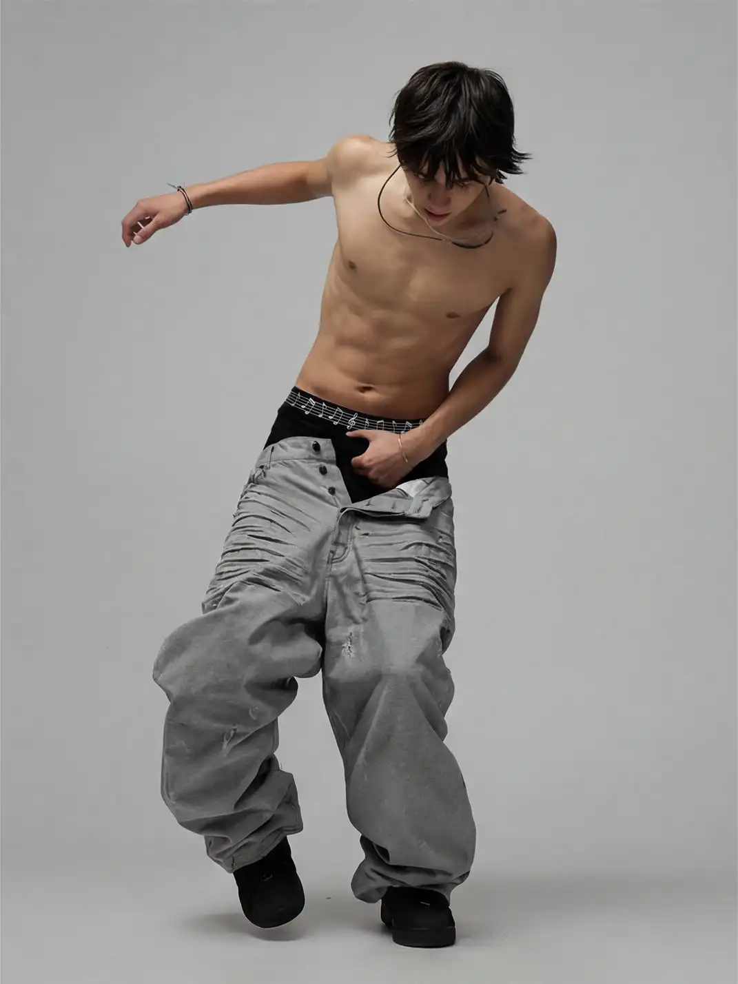 Moire Rave | Solid Color Musical Note Boxer Shorts