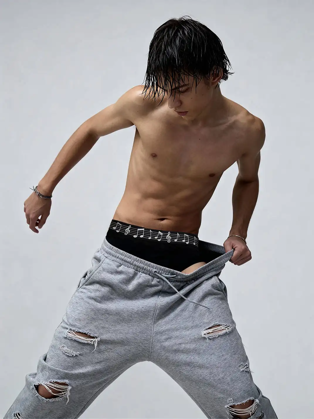 Moire Rave | Solid Color Musical Note Boxer Shorts