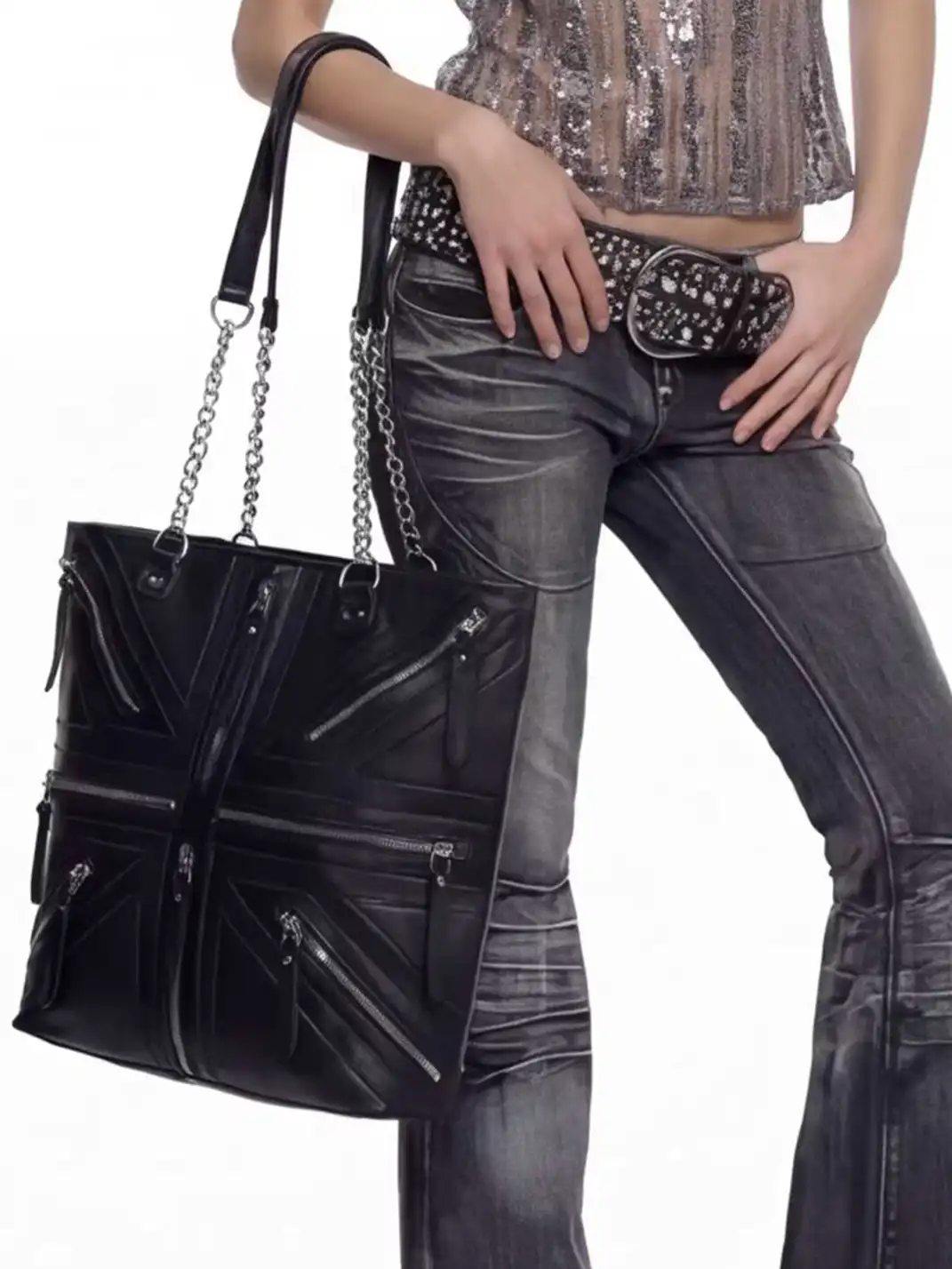 Moire Rave | Union Jack Zip Tote Bag