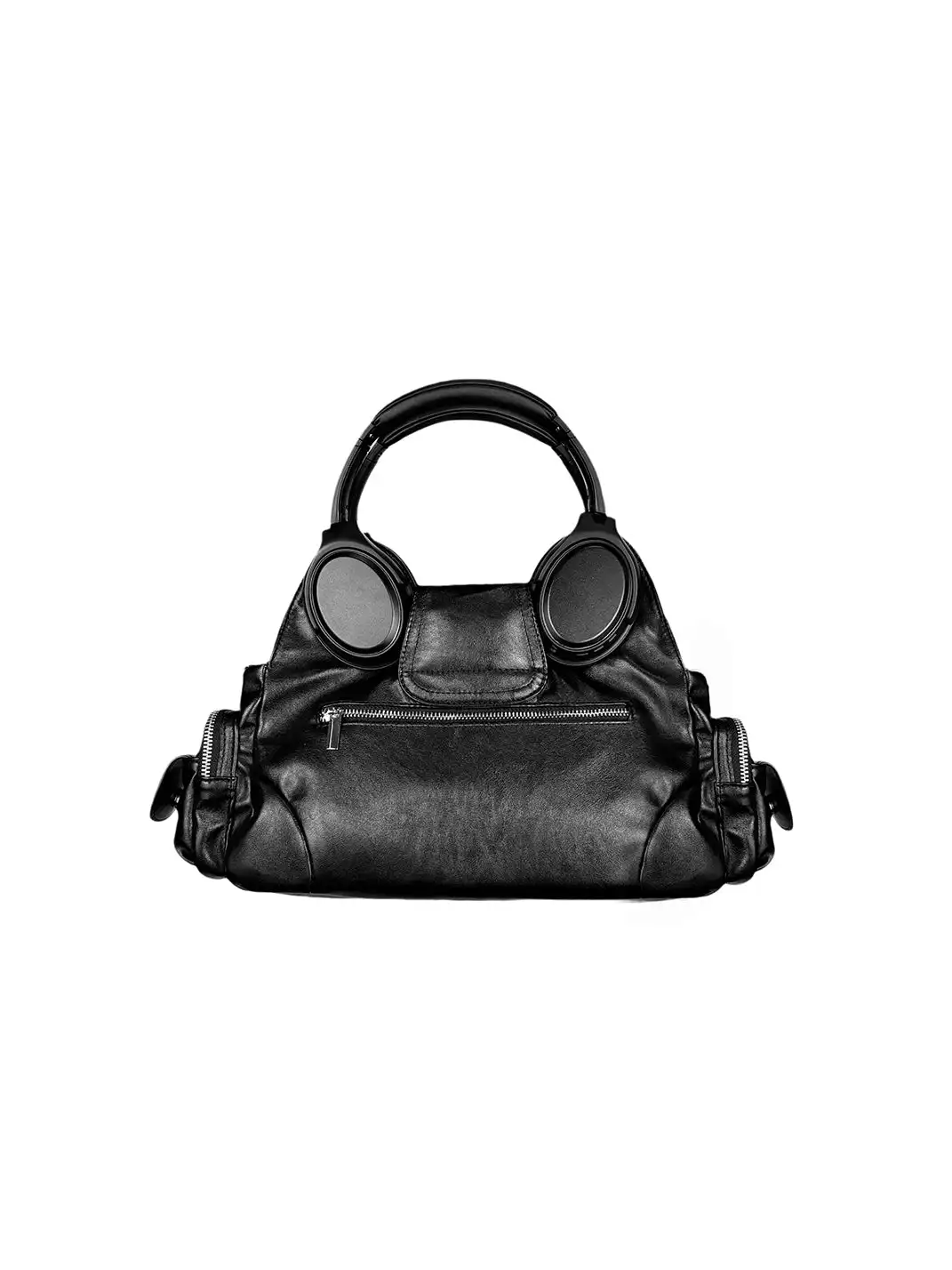 Moire Rave | Headphone Handle Spliced Motorcycle Leather Bag