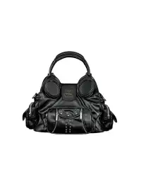 Moire Rave | Headphone Handle Spliced Motorcycle Leather Bag