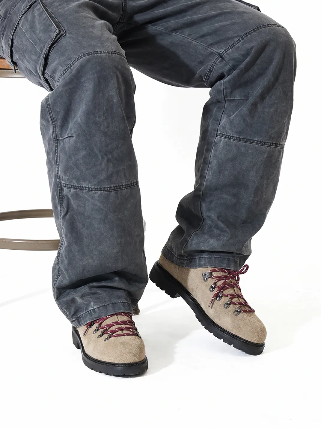 CRICLE CAGE | Suede And Nubuck Color-Blocked Derby Shoes