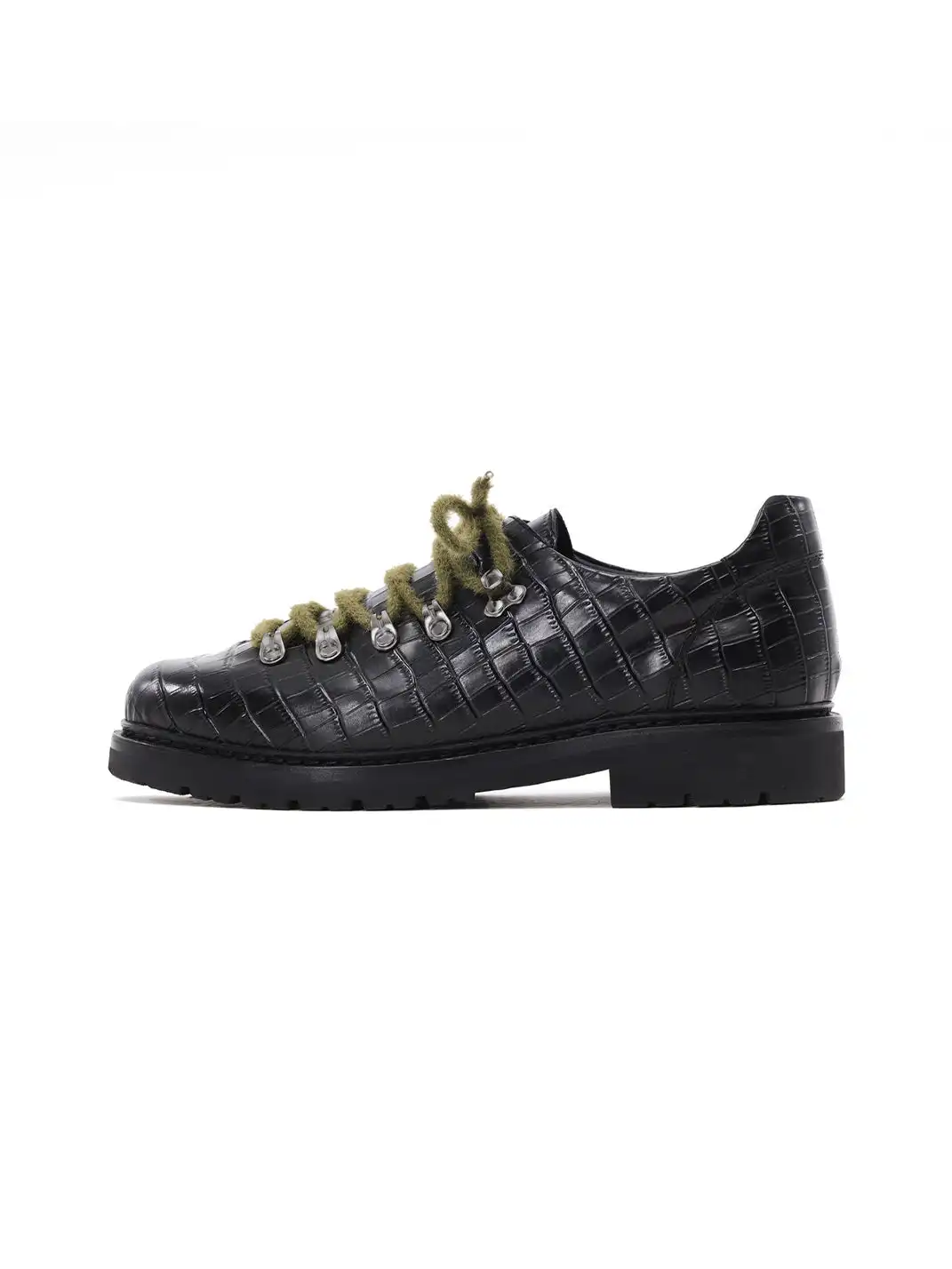 CRICLE CAGE | Crocodile-Embossed Genuine Leather Shoes