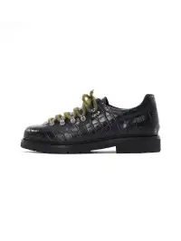 CRICLE CAGE | Crocodile-Embossed Genuine Leather Shoes