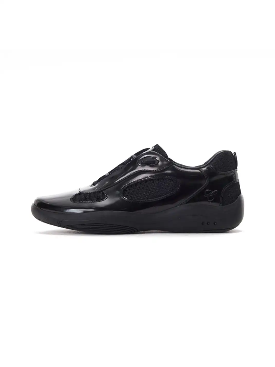CRICLE CAGE | Glossy Black Sneakers