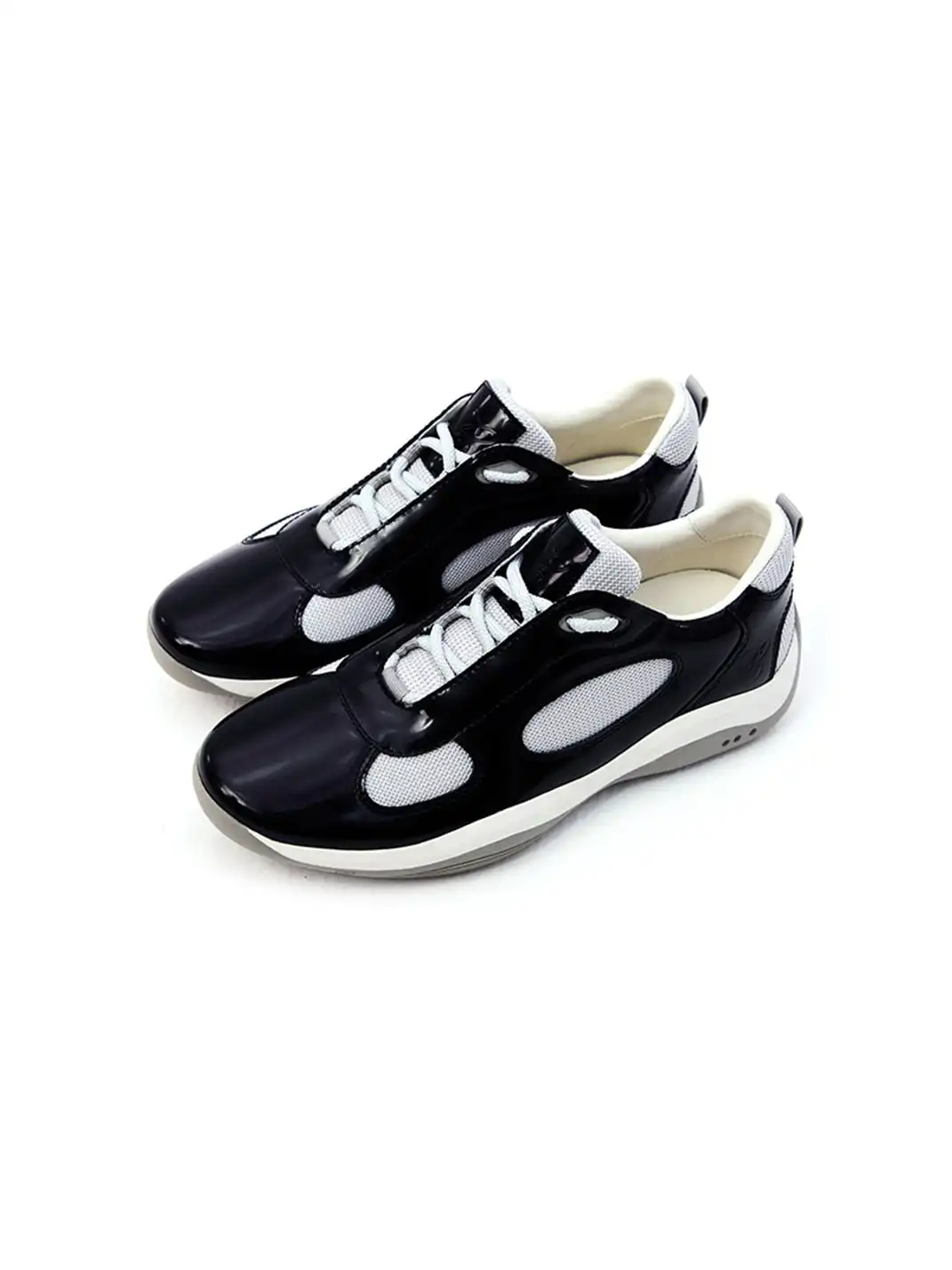 CRICLE CAGE | Glossy Genuine Leather Retro Sneakers