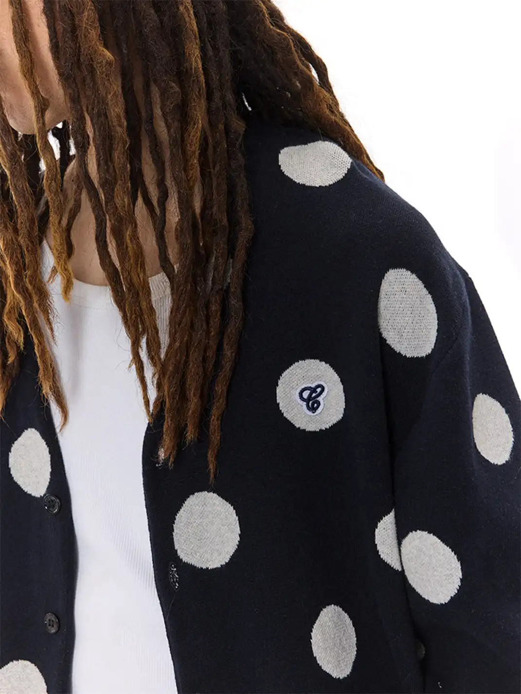 CRICLE CAGE | Polka Dot Knitted Long-Sleeved Sweater