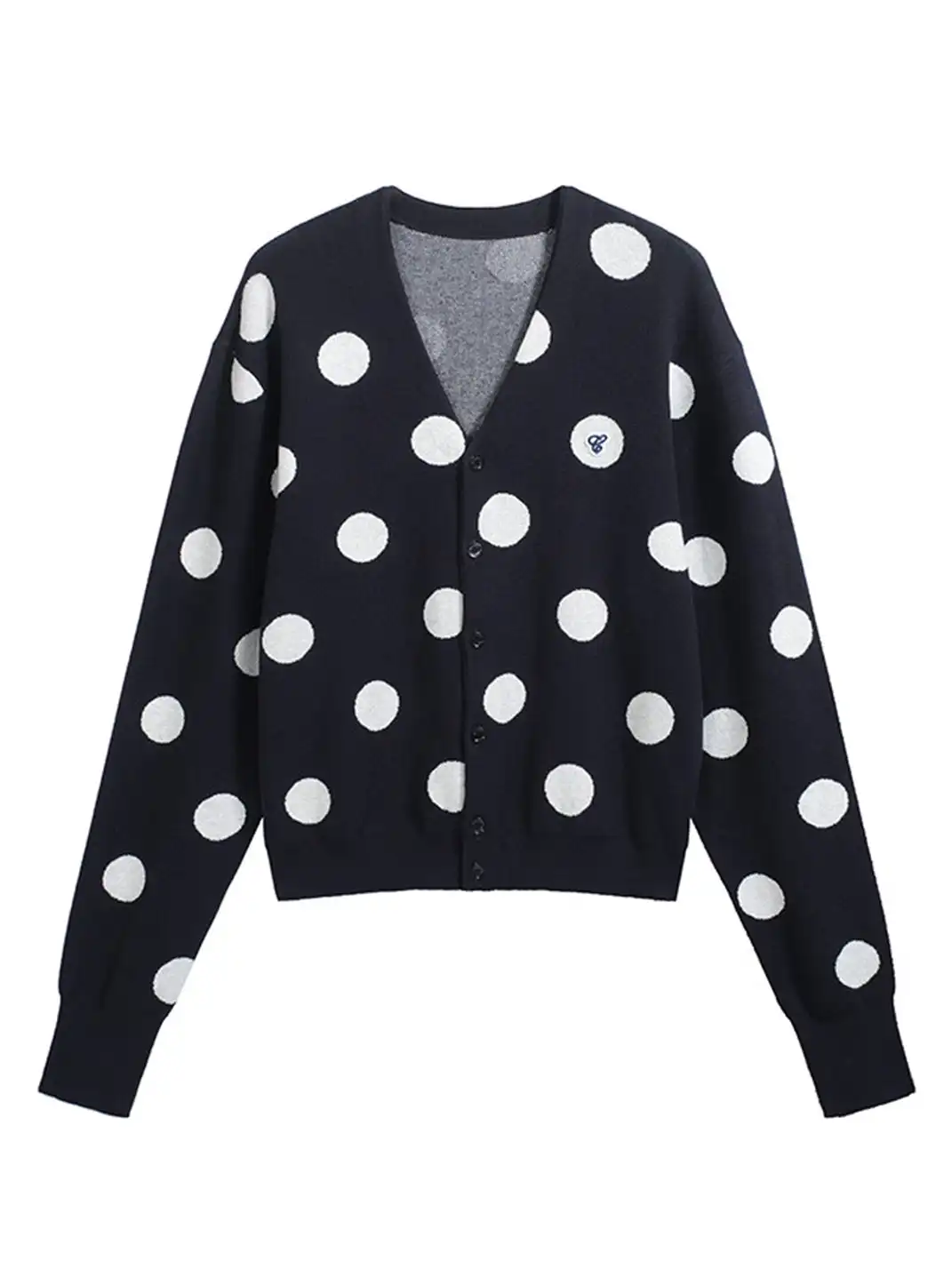 CRICLE CAGE | Polka Dot Knitted Long-Sleeved Sweater