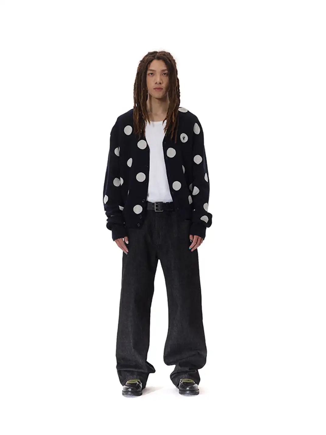 CRICLE CAGE | Polka Dot Knitted Long-Sleeved Sweater