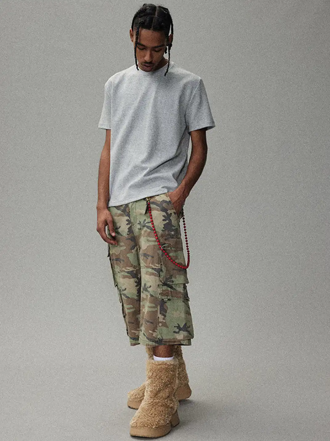 CRICLE CAGE | Camouflage Four-Pocket Straight-Leg Shorts