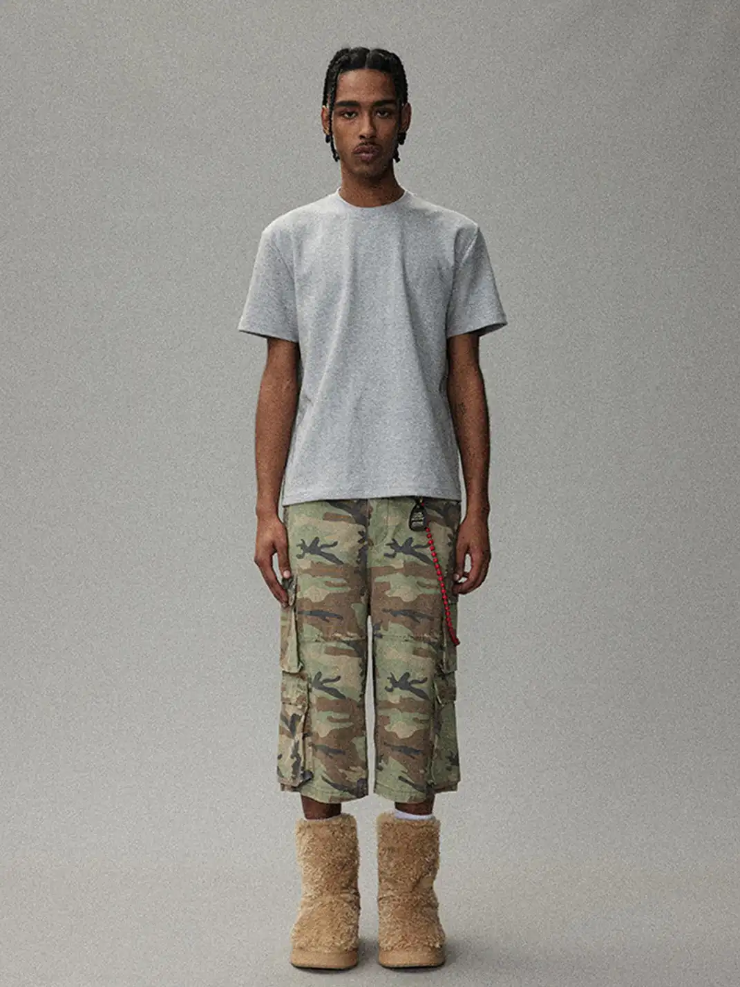 CRICLE CAGE | Camouflage Four-Pocket Straight-Leg Shorts