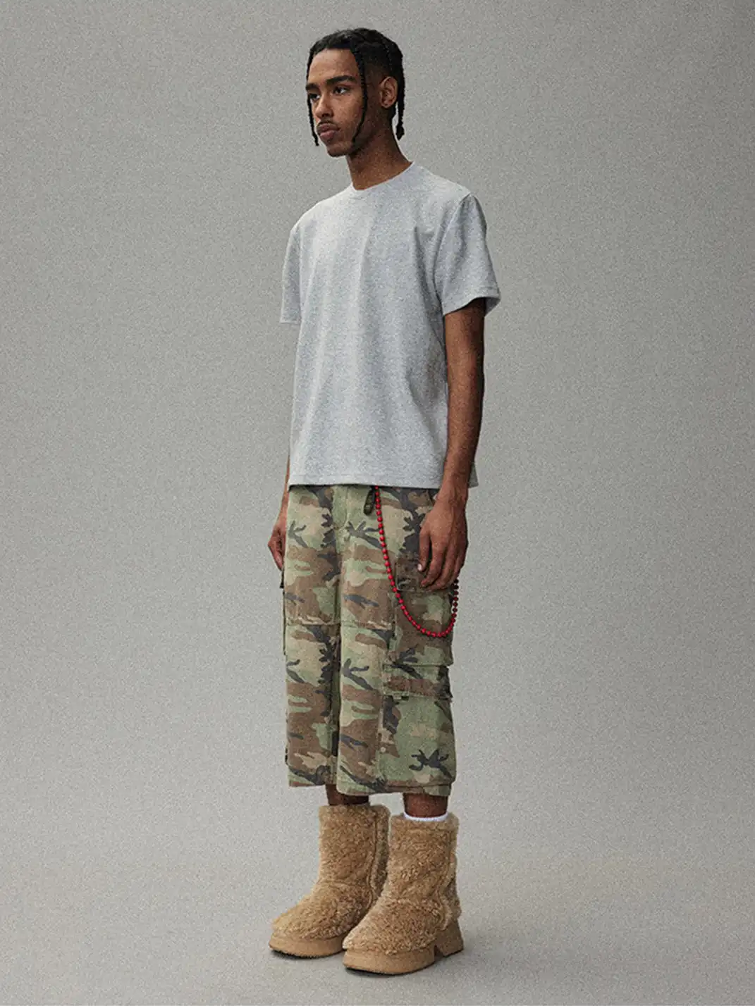 CRICLE CAGE | Camouflage Four-Pocket Straight-Leg Shorts
