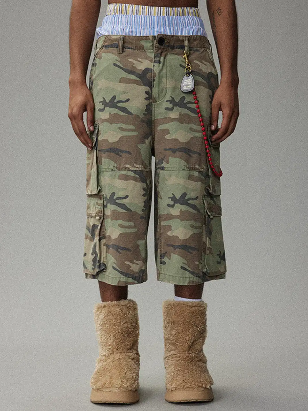 CRICLE CAGE | Camouflage Four-Pocket Straight-Leg Shorts