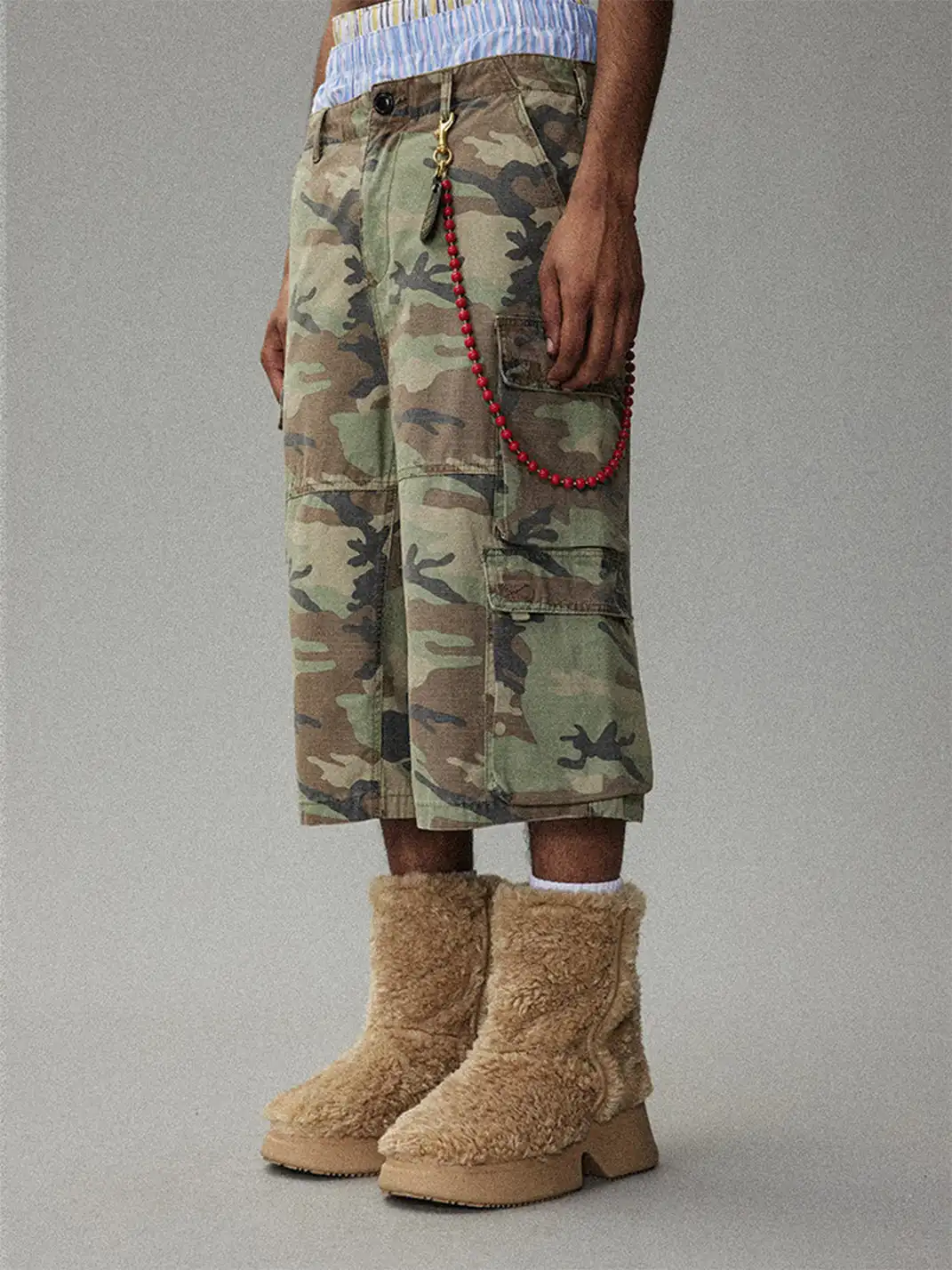 CRICLE CAGE | Camouflage Four-Pocket Straight-Leg Shorts