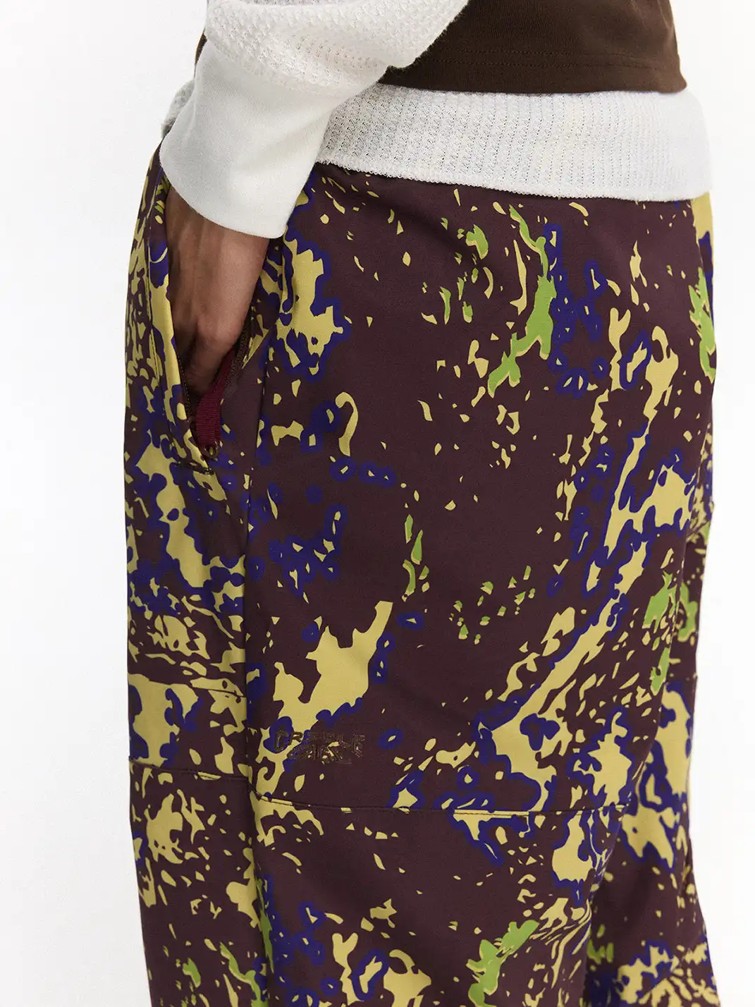 CRICLE CAGE | Camouflage Nylon Mesh Zipper Pants