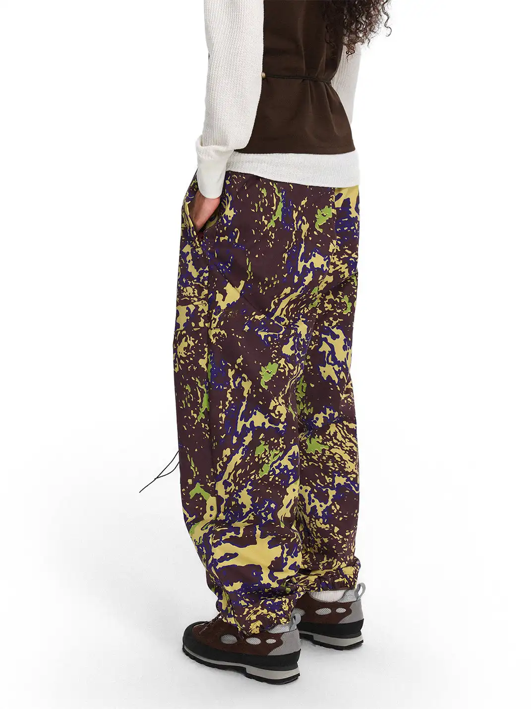 CRICLE CAGE | Camouflage Nylon Mesh Zipper Pants